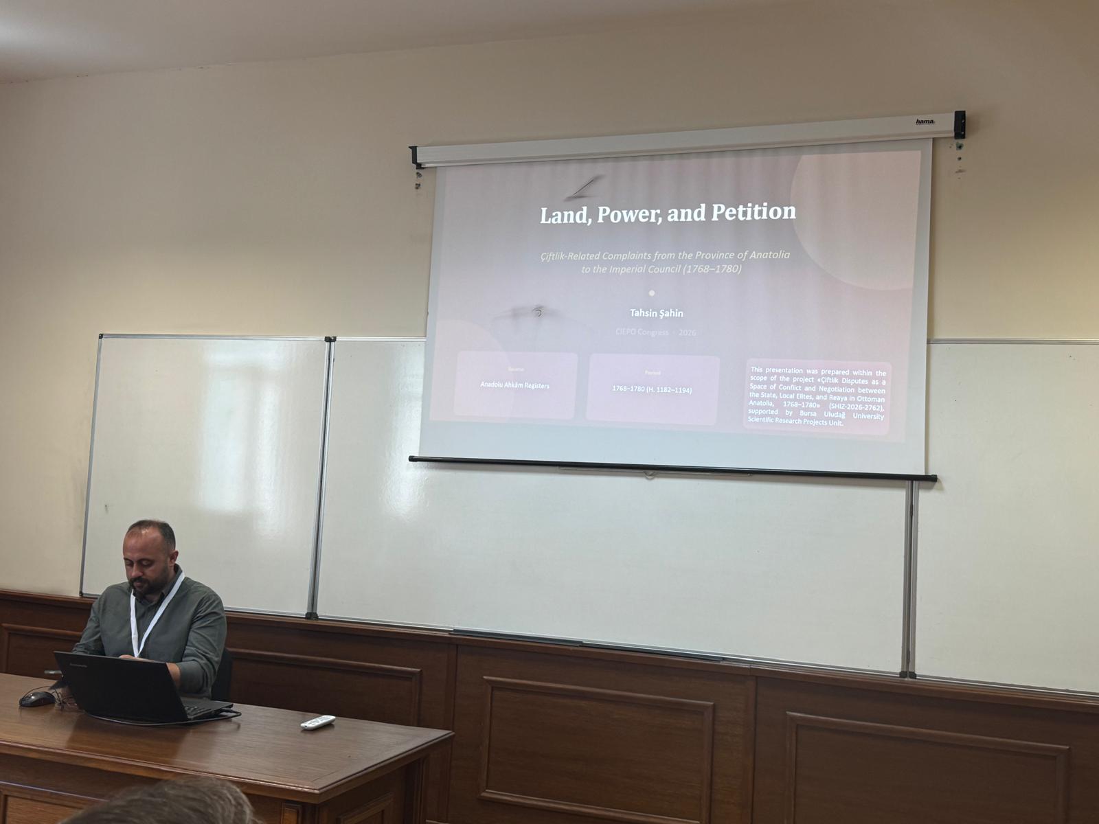 Bölümümüz öğretim görevlisi Arş. Gör. Dr. Tahsin Şahin CİEPO'da bildiri sundu.